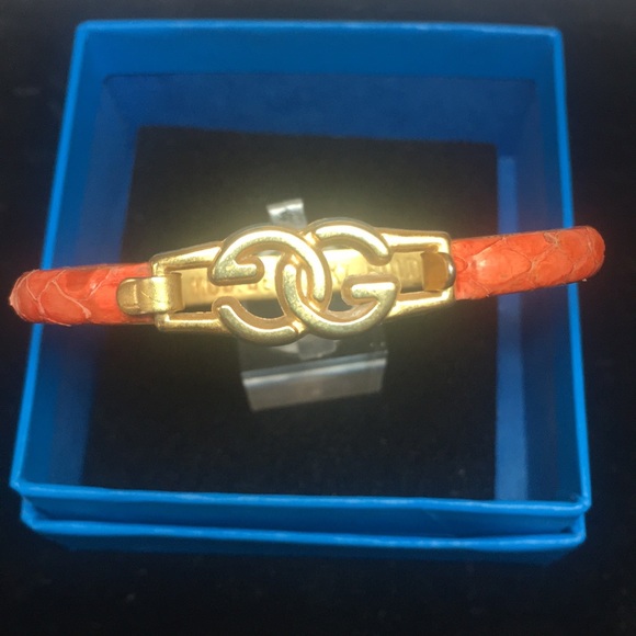 Gucci Jewelry - Rare Vintage Gucci Orange Snake Skin Bangle Gucci Jewelry - Rare Vintage Gucci Orange Snake Skin Bangle